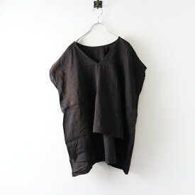【期間限定価格】美品 玉木新雌 タマキニイメ tamaki niime fuwa-T SHORT フワTショート＼ダークブラウン コットン ブラウス Vネック【2400014714920】【中古】