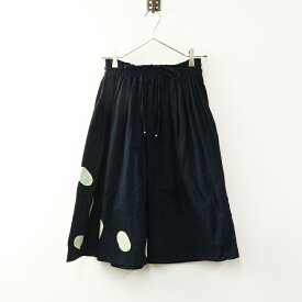 【期間限定価格】パラスパレス 十日 Pal'las Palace インディゴ ワッペン ギャザーフレア スカート 0｜ネイビー ボトムス【2400014797664】【中古】
