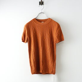 未使用 JPタグ 2024AW エルメス HERMES EFFET KALEIDOSCOPE ショートスリーブニットセーター 34 アカチャ┃//【2400014830439】【中古】