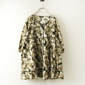 2014AW ピンクハウス PINK HOUSE ローズガーデン ティアードチュニックワイドブラウス ブラック┃シャツ トップス【2400014793536】【中古】