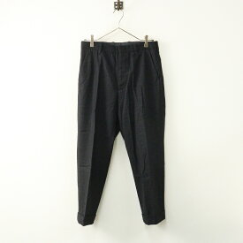 トゥジュー TOUJOURS ウールクロップドテーパードパンツ 2＼ダークグレー センタープレス トラウザーズ【2400014824988】【中古】