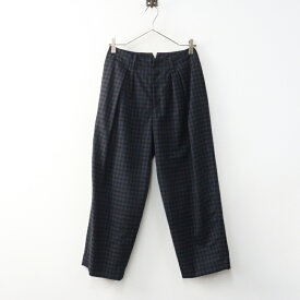 アデュートリステス ロワズィール ADIEU TRISTESSE LOISIR 2タッククロップドパンツ チェック ウール 36 ブラック／【2400014981070】【中古】