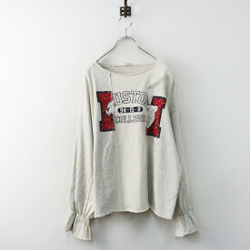 ニコアンド niko and… リメイク風キャンディスリーブロングTシャツ L‖オートミール トップス プルオーバー 長袖【2400014977684】【中古】