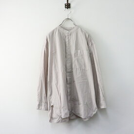 美品 トゥジュー TOUJOURS Classic Band Callar Shirt クラシック バンドカラー シャツ 2｜ベージュ ブラウス 【2400015012674】【中古】