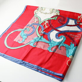 【期間限定価格】良品 エルメス HERMES シルク カレ140 カレジェアン L'INSTRUCTION DU ROY 帝王学 大判シルクスカーフ レッド┃//【2400015037486】【中古】