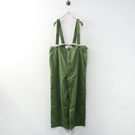 美品 ピュアルセシン PUAL CE CIN 甘撚りツイルサロペット F＼カーキ コットン ワイド 吊り【2400015047539】【中古】