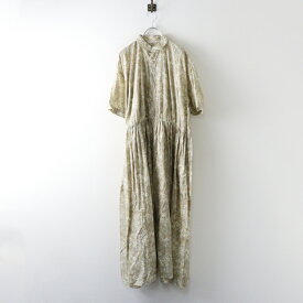 トゥジュー TOUJOURS LIBERTY WILD FLOWER PRINT COTTON CLOTH ワンピース 2｜ベージュ ギャザー クラシック【2400015116471】【中古】