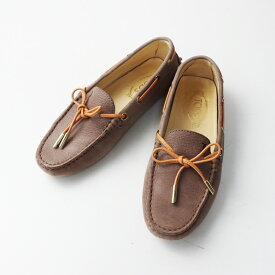 トッズ TOD’S レザーモカシン ドライビングシューズ 36 グレー系┃ローファー【2400015153865】【中古】