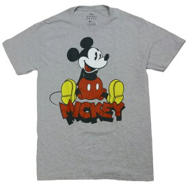 海外正規ライセンス Disney Vintage Mickey Tee ミッキーマウス ディズニー ヴィンテージ Tシャツ グレー【ゆうパケット対応】