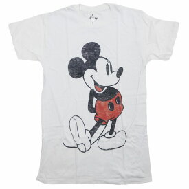 海外正規ライセンス Disney Mickey Mouse Vintage Classic T-Shirt ミッキーマウス ディズニー ヴィンテージ Tシャツ 白【ゆうパケット対応】