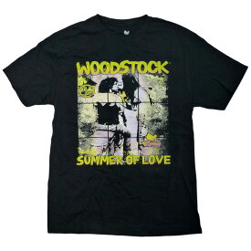 海外正規ライセンス Wood Stock Summer Of Love Tee ウッドストック オフィシャル ロゴ Tシャツ フェス ウォッシュ加工 黒【あす楽対応_関東_甲信越_北陸_東海_近畿_中国_四国】【ゆうパケット対応】