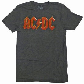 海外正規オフィシャル AC/DC Faded Logo Tee ヴィンテージ加工 ロゴ Tシャツ 半袖 チャコール【ゆうパケット対応】