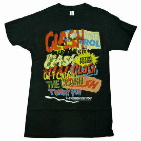 海外正規オフィシャル The Clash Repeating Text Tee ロゴ パンク ポップアート Tシャツ 黒/ザ・クラッシュ ロック バンド T【ゆうパケット対応】