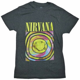 海外正規オフィシャル Women's Nirvana Smiley Graphic Tie-Dye Tee ニルヴァーナ Tシャツ タイダイ 半袖 カットソー 女性用 Black Heather【ゆうパケット対応】