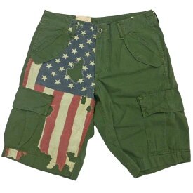 Denim & Supply Stars and Stripes Cargo Shorts 星条旗 カーゴショーツ ハーフパンツ ヴィンテージ加工 ダメージ加工 オリーブ/ デニム&サプライ ラルフローレン