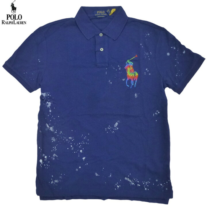 楽天市場】Polo Ralph Lauren Custom Slim Fit Big Pony Splatter Mesh 