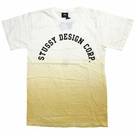 Stussy Design Corp. Dip Dyed Tee ディップダイ加工 グラデーション ロゴ アーチ ストリート スケート Yellow/ステューシー Tシャツ【ゆうパケット対応】