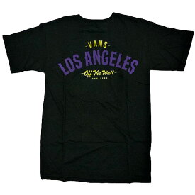VANS LA限定 Los Angeles プリントTシャツ 黒 紫/ヴァンズ ロサンゼルス