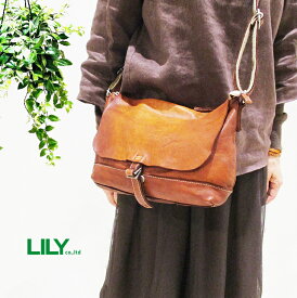 リリー LILY REAL MIND リアルマインド バッグ フォロ 馬革 製品染め ユーズド加工 フラップ ミニ ショルダーバッグ 小 キャメル 110066