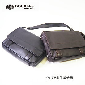 DOUBLES ダブルス レザー 本革 イタリアン ソフト 牛革 フラップ ミニ ショルダーバッグ S VWE-1919