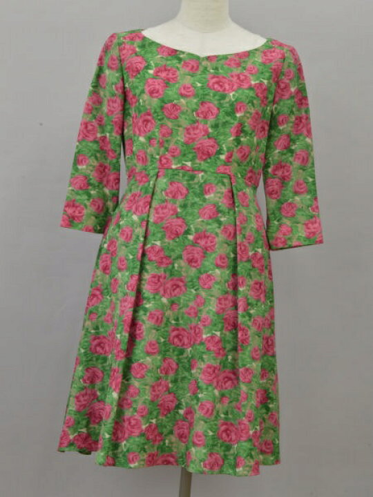 楽天市場 シビラ Sybilla ワンピース 長袖 薔薇柄 Mサイズ グリーン ピンク レディース E U F M 中古 美品 ブランド買取販売トリヴァンドラム Trivandrum