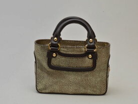 セリーヌ CELINE ミニブギーバッグ ハンド/トート レザー ゴールド×ダークブラウン レディース su_p e_u F-YA326【中古：美品】【ブランド買取販売トリヴァンドラム】220508