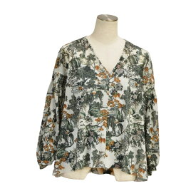 ヴィヴィアンタム VIVIENNE TAM ブラウス パワーネット 柄 インナーキャミソール 付き マルチホワイト サイズ 38 レディース F-M13583【中古：美品】【ブランド買取販売トリヴァンドラム】250325
