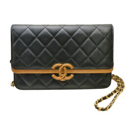 シャネル Chanel マトラッセ チェーンウォレット ショルダーバッグ 28051782 ブラック ギャランティシール有 レディース F-YA1008【中古：良品】【ブランド買取販売トリヴァンドラム】250414