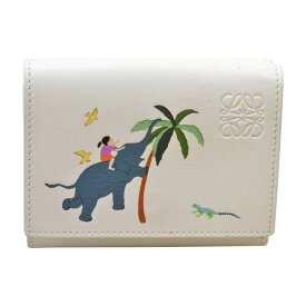 ロエベ スナフジタ LOEWE SUNAFUJITAトライフォールド ウォレット アイボリー エレファント 三つ折り財布 102416 レディース F-YA1088【中古：良品】【ブランド買取販売トリヴァンドラム】250806