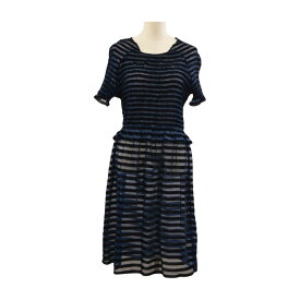 ユキトリイ yuki torii ワンピース 半袖 ボーダー ネイビー サイズ L レディース F-M13846【中古：美品】【ブランド買取販売トリヴァンドラム】260126