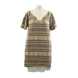 ユナイテッドアローズ UNITED ARROWS green label relaxing ニットワンピース 雪結晶柄 Fサイズ ブラウン レディース F-M8962【中古】【ブランド買取販売トリヴァンドラム】260127