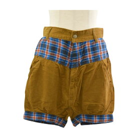 メルシーボークー mercibeaucoup, ショートパンツ チェック コーデュロイ 0サイズ ブラウン レディース F-M9043【中古】【ブランド買取販売トリヴァンドラム】260127