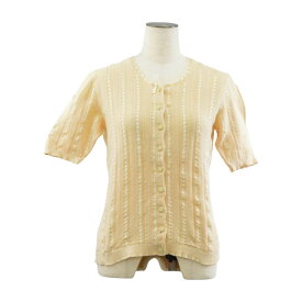 カネコイサオ KANEKO ISAO ニットカーディガン 半袖 コットン ベージュ レディース F-S4799【中古】【ブランド買取販売トリヴァンドラム】260210