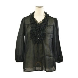 イエナ IENA シャツ ブラウス フリル 長袖 ブラック レディース F-S1987【中古：美品】【ブランド買取販売トリヴァンドラム】260318