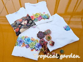 オリジナル多肉植物デザイン長袖Tシャツセット　名札付き苗1つ+オリジナルデザイン長袖Tシャツ1枚　　観葉植物　多肉植物　Tシャツ　多肉植物デザイン　デザインTシャツ　長袖Tシャツ　多肉デザインTシャツ