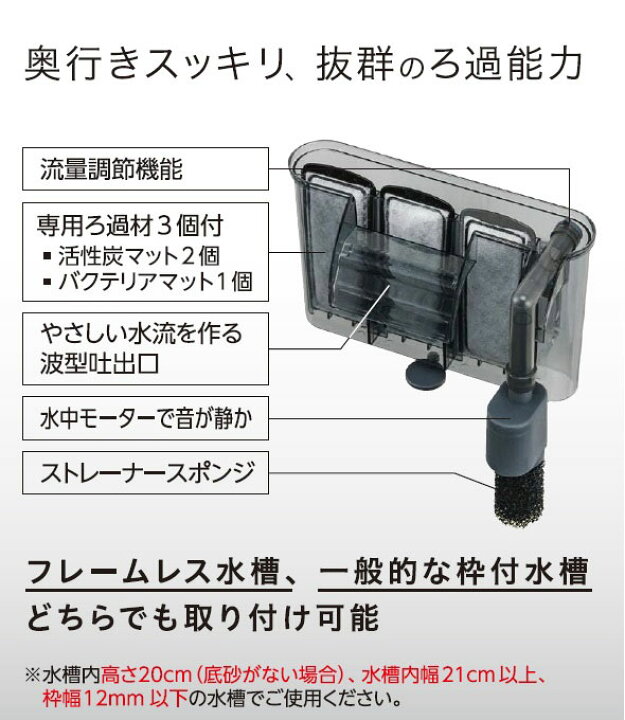 楽天市場 ｇｅｘ スリムフィルターm 熱帯魚 アクアリウム フィルター エアレーション器具 フィルター トロピカルワールド楽天市場店