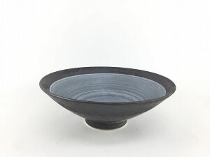 有田焼 弥源次窯 15cm京平鉢.黒(銀巻 /緑巻 /紫巻) 【15cm 飯碗/茶碗/平茶碗/平鉢】【錦雲母巻焼シメ反小丼】