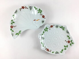 取皿 色絵松竹梅 (亀/鶴) 15cm 伊万里焼 田森陶苑【小皿/銘々皿】