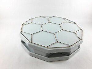 【訳あり品】亀甲おせち.白磁茶筋 25cm 有田焼【アウトレット】