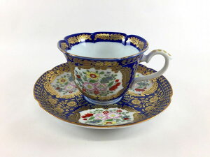 有田焼 幸楽窯 ベルサイユ碗皿 (錦白/錦青) 180cc【カップソーサー コップ コーヒーカップ 珈琲 豪華 おしゃれ】【セット品】