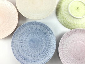 波佐見焼 和山窯 さざなみ 5寸皿 (レッド/ピンク/グリーン/ブルー/ベージュ) 【15.5cm 中皿 丸皿 プレート カラフル おしゃれ】【さざなみ5寸皿 WAZAN sazanamiシリーズ】