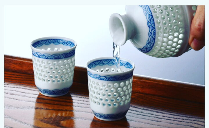 楽天市場】【10月追加入荷予定】波佐見焼 丹心窯 筒盃.水晶青海波【5cm 