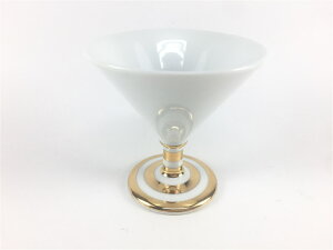 波佐見焼 丹心窯 ミニカクテル(80cc)ボーダー(金 / 銀)【磁器 金色 銀色 グラス 80cc 80ml 80cm3】【カクテル/酒器/高台】