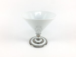 波佐見焼 丹心窯 ミニカクテル(80cc)ボーダー(金 / 銀)【磁器 金色 銀色 グラス 80cc 80ml 80cm3】【カクテル/酒器/高台】