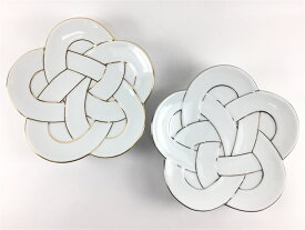 【銀:即納可/金:1月末入荷】【セール期間クーポン配布中】有田焼 田清窯 花結び 銘々皿(金線 / 銀線)【15cm 中皿 和食器 陶器 磁器 お正月 お祝い事 ハレの日 おもてなし ウメのお花 梅むすび皿 梅結び ムスビ 金 銀 ゴールド シルバー 太白金線 プラチナ線梅むすび銘々皿】