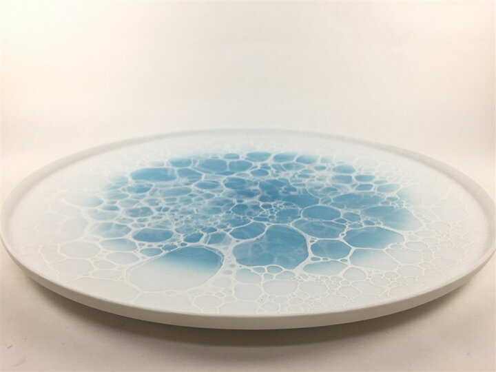 楽天市場】有田焼 やま平窯 frame30cmプレート(青泡)【ラウンド 