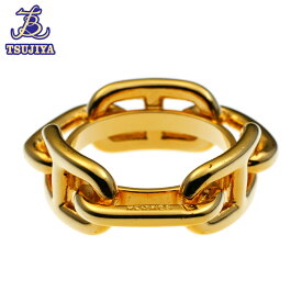 ★レタパ配送_同梱不可★★ほぼ美品★HERMES エルメスシェーヌダンクルスカーフリングゴールドメッキ　メタル中古A【辻屋質店S0777】【中古】【質屋出品】