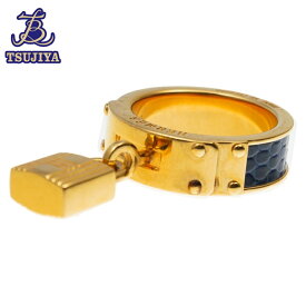 【レタパ配送_同梱不可】【中古A】HERMES エルメス ケリー スカーフリング ゴールド×ブルー【辻屋質店S0932】【質屋出品】