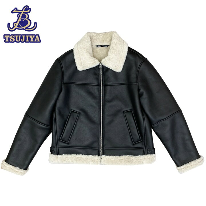 楽天市場】【中古AB】ZARA ザラ レザー ブルゾン ブラック【辻屋質店 