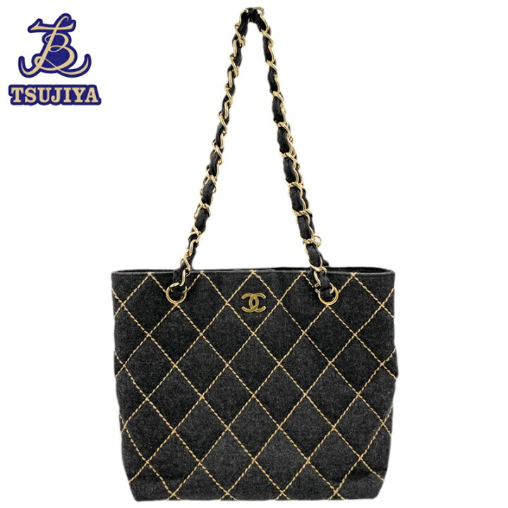 楽天市場】【中古AB】CHANEL シャネル チェーントートバッグ フェルト 